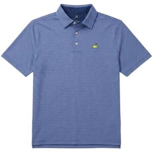 AUGUSTA NATIONAL x MASTERS Polo Shirt Blue Striped Golf Performance